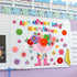 ojustbeok April Showers Bring May Flowers Bulletin Board Decorations Spring Cutouts with 3D Tissue Paper Pompoms Spring Bulletin Board Spring Flow...
