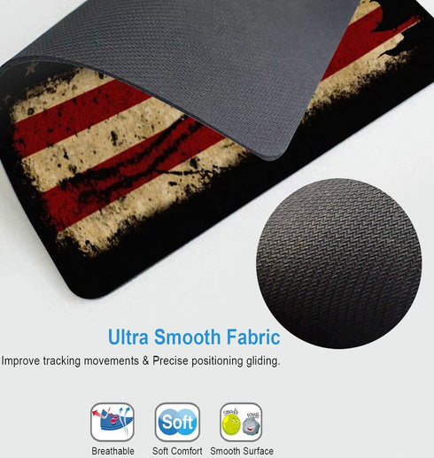 Personalized American Retro Flag Mouse Pad, Rectangular Gaming Mouse Pad, Natural Anti-Slip Rubber Laptop Mouse Pad...