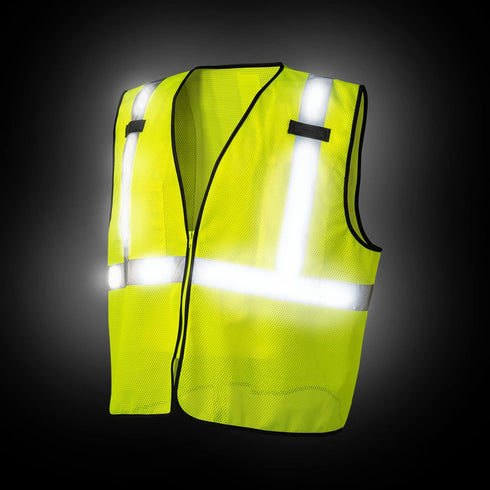 Coast SV300 Rechargeable Lighted High Visibility Safety Vest, Dual Mode, Zip Front, 2 Pockets, 2 Mic Tabs, Meets ANSI/ISEA Standards, 360 Visibili...