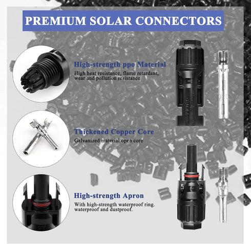 MUYI 42PCS Solar Panel Connector IP67 Waterproof Solar Connectors 1000V 30A Male/Female Plug with 2PCS Spanners (10 Pairs)...