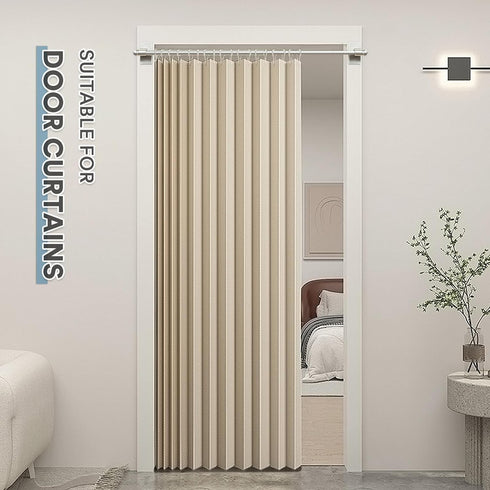 H.VERSAILTEX 2 Pack Magnetic Curtain Rods for Metal Doors Top and Bottom Multi-Use Adjustable Appliances for Iron and Steel Place, Petite Ball End...