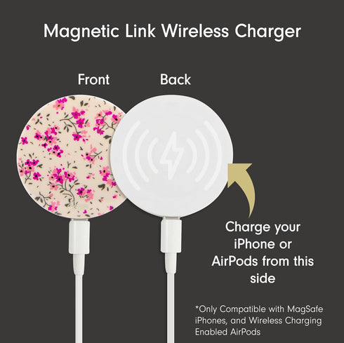 Sonix Magsafe Charger | Compatible with MagSafe for iPhone 14/13/12 Series | Fast Magnetic Wireless Charger + USB-C 6.5ft Cable (Cottage Floral Pi...