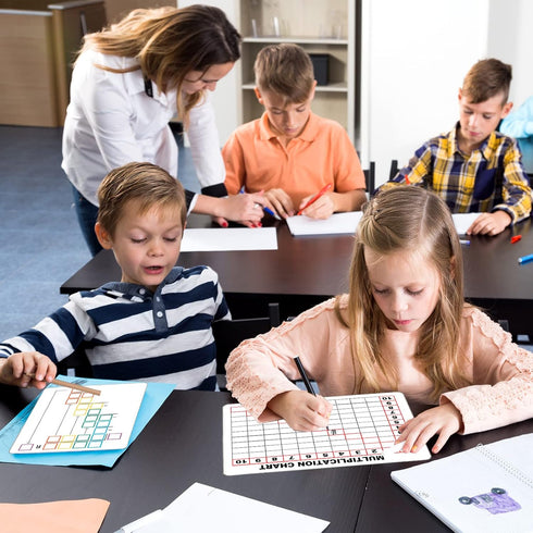 Dry Erase Multiplication Chart White Board, 9" x 12" Double Side Table Math Manipulatives Lapboard for Kids Students Classroom Home...
