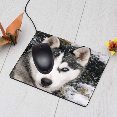 Dog Rectangle Gaming Mousepad Siberian Husky Dog Mouse Pad Mouse Mat for Computer Desk Laptop Office 9.5 X 7.9 Inch Non-Slip Rubber...