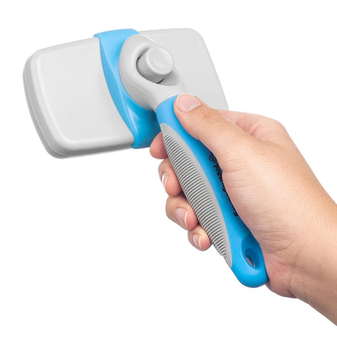 Self Cleaning Slicker Brush For Dogs and Cats - Top Slicker Dog and Cat Brush - Effective, Comfortable, and Super Easy to Clean - Perfect For Groo...