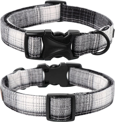 Lionet Paws Dog and Cat Collar with Bowtie Grid Dog Collar Plastic Buckle Light Adjustable Collars for Small Dogs Pets...