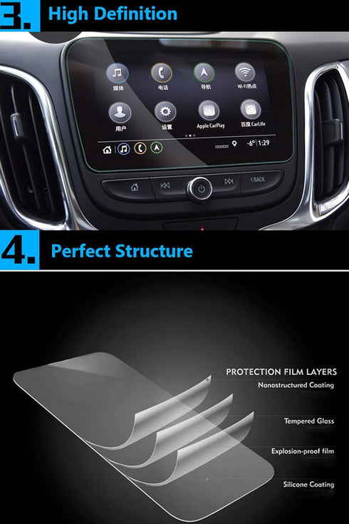 TTCR-II Tempered Glass Screen Protector 8-Inch Compatible with Chevrolet Malibu Premier 2016-2025, LS/RS 2019-2025, for Equinox Premier 2018-2024,...
