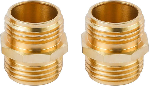 Male to Male Hose Adapter,2 Pack 3/4 Inch Brass Garden Hose Adapter Male to Male Quick Connector,Garden Hose Connector with 4 Extra Washers...