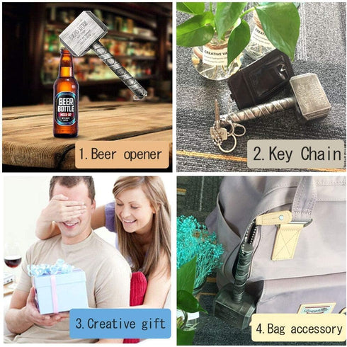 2-Pack Magnetic Hammer Shaped Beer Opener and Glove Keychain Bottle Opener, Beer Gifts Bottle Opener for Men, Husband, Dad, Grandpa, Boyfriend...