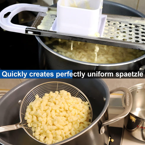 Stainless Steel Spaetzle Maker Spaetzle Noodle Dumpling Maker with Safety Pusher...