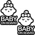 TOTOMO Baby on Board Sticker for Cars Funny Cute Safety Caution Decal Sign for Car Window and Bumper No Magnet - Sleeping Baby Girl with Ribbon (2...