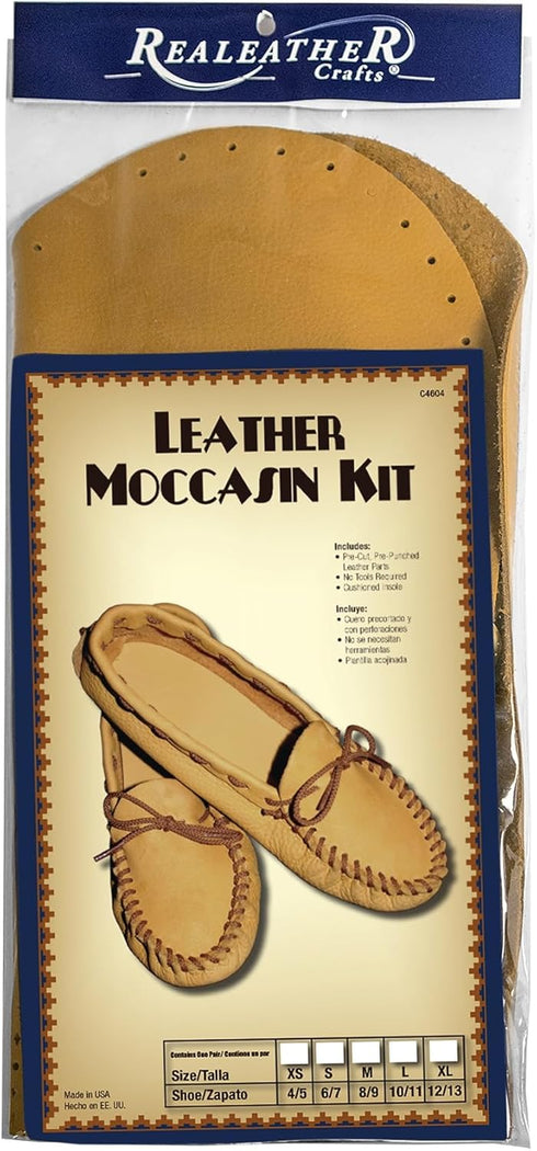 Realeather Crafts C4604-02 Leather Moccasin Kit, Gold...
