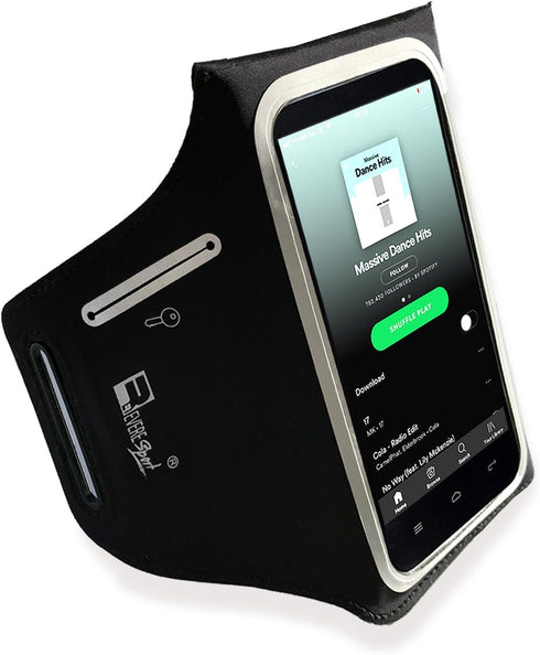 RevereSport Compatible iPhone 12 Mini Waterproof Running Armband with Extra Pockets for Keys, Cash and Credit Cards. Phone Arm Holder for Sports, ...