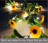 Fielegen 20 LED Artificial Sunflower Garland String Lights, 6.56ft Silk Sunflower Vines with 9 Flower Heads Battery Powered Fairy String Lights fo...