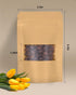 50pcs Kraft Bags with Window 3.5x5.5 Inches Brown Reusable Sealable Zip Lock Food Storage Stand up Paper Pouches for Home or Business...