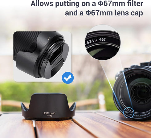 Lens Hood for Nikon Nikkor Z 24-200mm F4-6.3 VR, Reversible Lens Shade Replace Nikon HB-93 Lens Hood, Compatible with 67mm Filters and 67mm Lens C...