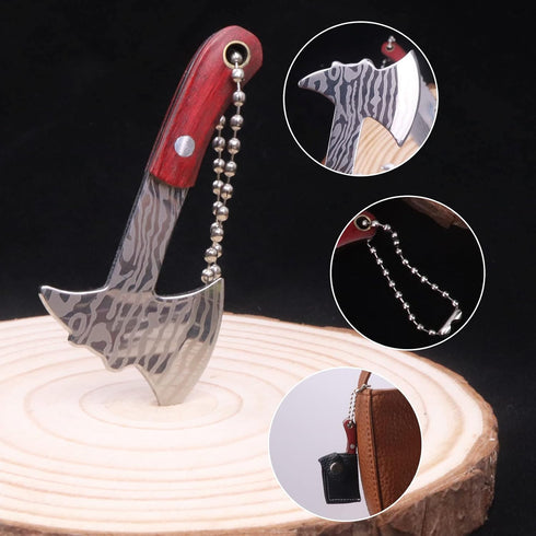 Damascus Mini Knife Set Tiny Knife Set with Sheath Mini Knives for Package Opener Box Cutter - Set of 8...