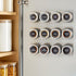 Talented Kitchen 12 Magnetic Spice Jars for Refrigerator with 3 Metal Wall Bases, 269 Preprinted Seasoning Labels, 2 Styles, 1 Cooking Conversion ...