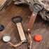 Hand Forged Beer Bottle Opener, Handmade Wrought Iron Metal Bottle Opener, Antique Finish Leather Handle Opener, Unique Beer Gifts for Men Him Dad...