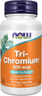 NOW Supplements, Tri-Chromium™ 500 mcg with Cinnamon, Insulin Co-Factor*, 90 Veg Capsules...