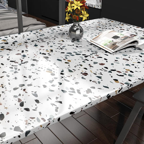 Terrazzo Granite Contact Paper Stick and Peel Wallpaper for Countertops Waterproof Self Adhesive Marble Terrazzo Wall Paper Roll for Decorative Ki...