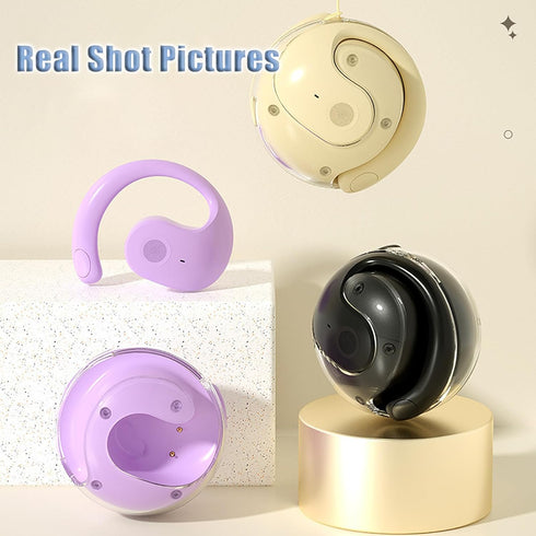 Earphone Wireless Bluetooth, OWS Hanging Bluetooth 5.4 Earphones, Open Ear Headset Ball - Portable and Comfortable, HiFi Stereo Sound Headphones N...