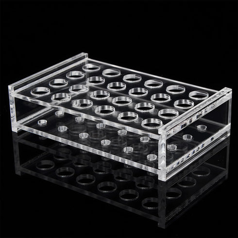 2 Pack Acrylic Test Tube Rack, 24Wells, for 5/9“ OD Tube (13 ±0.1mm?MAX for 14mm) Centrifuge Tube Holder for Labortory Holder Lab Test Tube Transp...