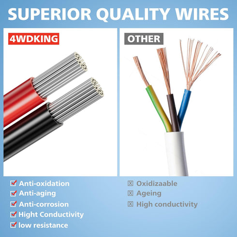 4WDKING 2 Pin DT DTP Female Wiring Harness, IP68 Waterproof, 16 AWG Automotive Electrical Connector for LED Light Bar Work Light Replacement...