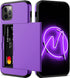 Nvollnoe for iPhone 12 Case,iPhone 12 Pro Case with Card Holder Heavy Duty Protective Dual Layer Shockproof Hidden Card Slot Slim Wallet Case for ...