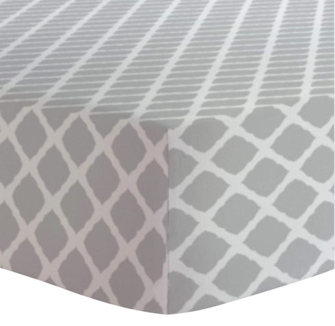 Kushies Changing Pad Cover for 1" pad, 100% Breathable Cotton, Made in Canada, Grey Lattice...