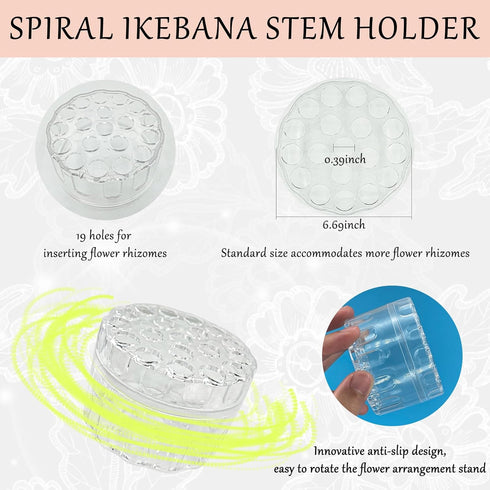 Spiral Stem Holder for Flowers, DIY Wedding Bouquet Kit Spiral Ikebana Stem Holder for Flowers, Bouquet Twister Ikebana Tools Flower Bouquet Suppl...