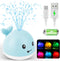 2024 Upgraded Baby Bath Toys, Light up Bath Toys for Kids 1-3 Babies 6-12 12-18 Months, Whale Sprinkler Spray Water Pool Bathtub Toys Toddlers Inf...