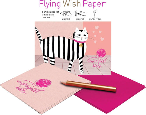 Flying Wish Paper - Write it., Light it, & Watch it Fly - SUFFRAGETTE KITTY - 5" x 5" - Mini Kits...
