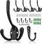 10 Pack Heavy Duty Wall Mounted Black Coat Hooks With 30 Screws - Mudroom, Backpack, Robe, Hat Hooks (Two Types of Hooks + Three Types of Screws I...