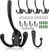 10 Pack Heavy Duty Wall Mounted Black Coat Hooks With 30 Screws - Mudroom, Backpack, Robe, Hat Hooks (Two Types of Hooks + Three Types of Screws I...