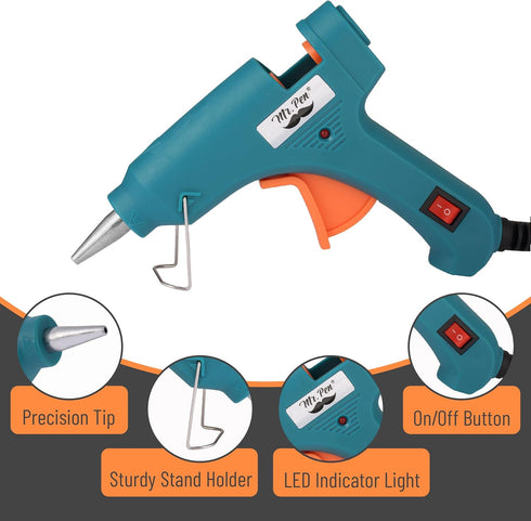 Mr. Pen- Hot Glue Gun Kit, 20W, Green, Glue Gun with 10 Glue Sticks, Glue Gun and Sticks Set, Mini Glue Gun, Mini Hot Glue Gun, Craft Glue Guns, G...