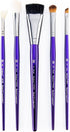 Royal & Langnickel Moderna, 5pc Scruffy Variety Brush Set for All Painting Mediums, Includes - Scruffy, Mop, Angular & Fan Brushes Purple...