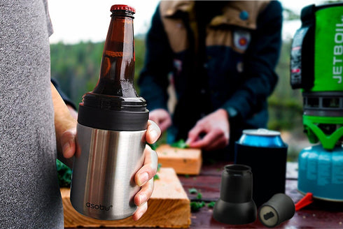 Asobu Frosty Beer Holder,2 Go Vacuum Insulated Double Walled Stainless Steel Beer Can and Bottle Cooler with Beer Opener, Bpa Free, Fits Standard ...