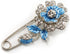 Silver Tone Crystal Rose Safety Pin Brooch (Blue)...