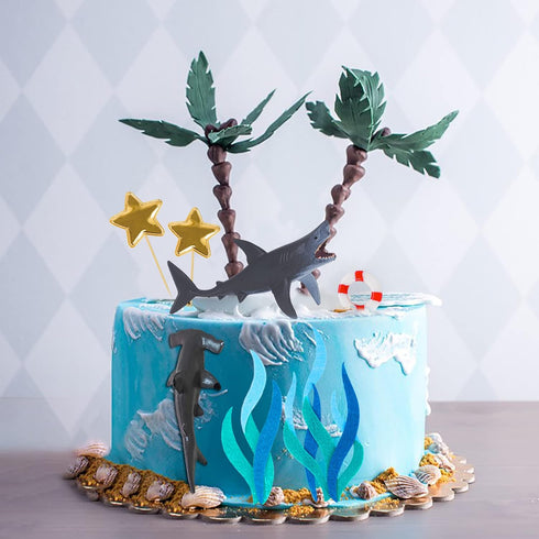 9 Pack Shark Cake Topper Shark Figurines Decoration for Kids Baby Shower Ocean Theme Birthday Party...