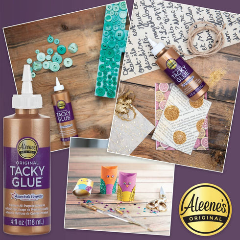 Aleenes Tacky Glue Craft Glue - 4-Ounce 2-Pack, Aleenes Original Tacky Glue, Quick Dry Tacky Glue, All Purpose Precision Craft Glue, 3 Pixiss 20ml...