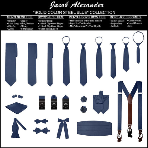 Jacob Alexander Solid Color Men's Regular Tie...
