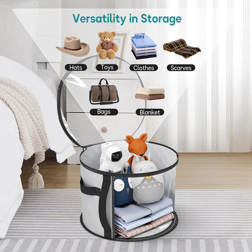 AOODA Oversized Clear Hat Storage Bag for Women, Holds up to 7 Caps Cowboy Hat Organizer for Closet, Wide Brims Hat Case with Carrying Handles (Gr...