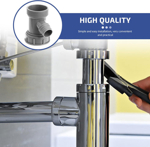 5pcs Three-way Drain Pipe Home Sink Overflow Three-way Sealed Sink Overflow Three-way Sink Drain Overflow Three-way Simple Sink Overflow Three-way...