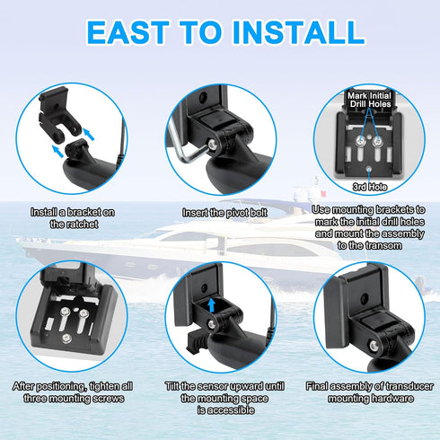 Linkstyle XNT Transducer Bracket, 7400931 Transom Mounting Hardware Kit, Transducer Mounting Plate for MHX XNT Model Transducers, MHX XNT Transduc...