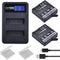 2-Pack AZ16-1 Replacement Battery and LCD Dual USB Charger for XiaoYi YI 4K,YI 4K+ and YI Lite Sport Cameras...