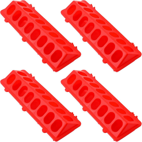 4 Plastic Flip Top Bird Small Poultry Feeder for Pigeon Chicken Feeder Small Poultry Feeder Drinker Duckling Quail Feeder No Mess No Waste Multiho...