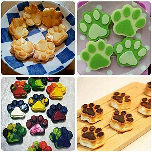 Cat Paw Chocolate Silicone Mold 2PCS-6 Cavity Puppy Dog Paw Shaped Candy Cookie Silicone Mould Ice Cube Tray Homemade Dog Treats Baking Tools...