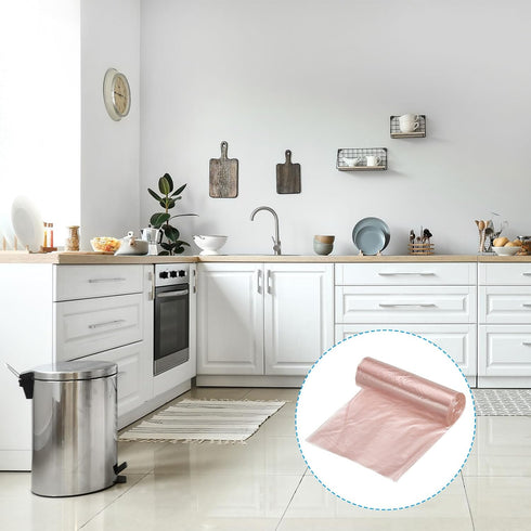 PATIKIL 4 Gallon Trash Bags, 5 Rolls / 100 Counts Thicken Rubbish Bags Portable Small Garbage Bags for Office Bedroom Kitchen, Pink...
