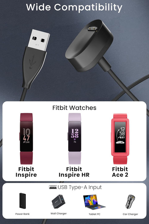 3.3ft USB Charger for Fitbit Inspire/Inspire Hr/Ace 2 Replacement Magnetic Charging Cable Cord for Inspire/Inspire Hr/Ace 2 Smart Watch Accessorie...